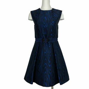 Kenzo Paris Mini Dress 38 US S Small Blue Zebra Stripe NEW